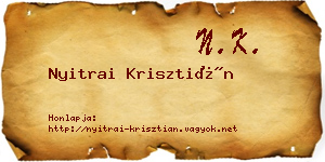 Nyitrai Krisztián névjegykártya